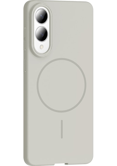 Galaxy Uyumlu S25 Edge Kılıf M-safe Şarj Özellikli Ruby Sert Kılıf Gri