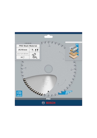 Professional Çok Amaçlı Daire Testere Bıçağı, 210 Mm Kesme Çapı, Gri, 1 Adet