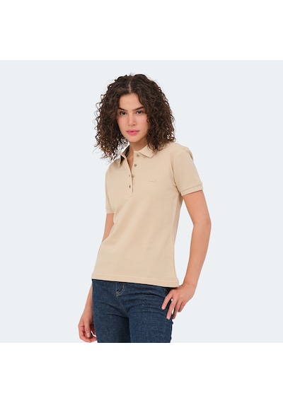 Slazenger VERA I Kadın Polo Yaka Bej Tişört