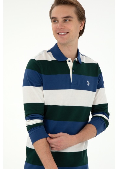 U.S. Polo Assn. Erkek Regular Fit Polo Yaka Koyu Yeşil Sweatshirt 50293428-VR079