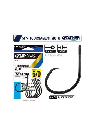 Owner 5174 Tournament Mutu Black Chrome İğne 7/0