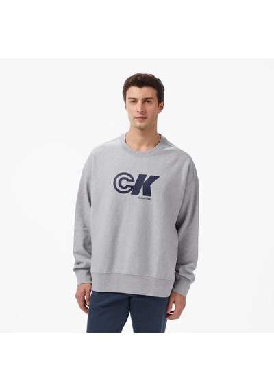 Calvin Klein Premıum Terry Ck Sport Graphıc C Gri Erkek Sweatshirt