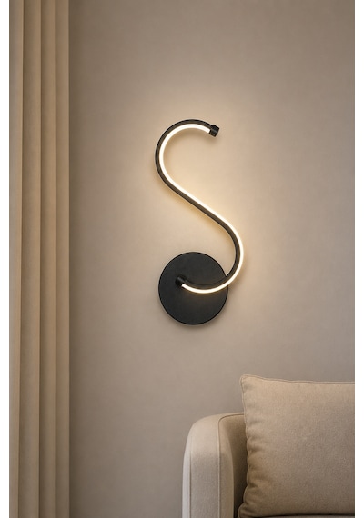 AvizeGO Simon Modern Led Duvar Apliği Günışığı Siyah