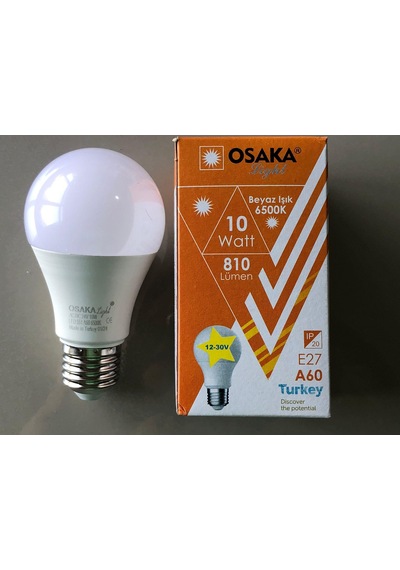 Osaka 12-30v E 27 Led Lamba 10w 75w 810 Lümen 6500kelvin Beyaz