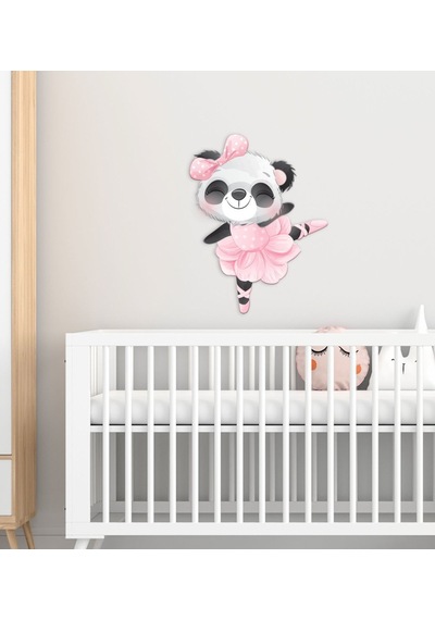 Bk Gift Sevimli Panda Tasarımlı Çocuk Odası Ahşap Duvar Süsü-1