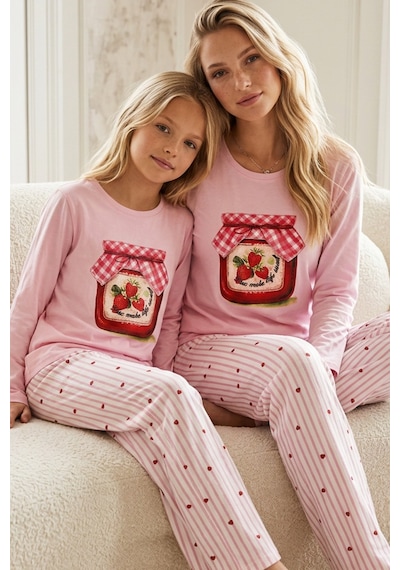Siyah İnci Pamuklu Likralı Örme Pijama Takım26241163 Pembe Siyah İnci Pamuklu Likralı Örme Pijama Takım26241163 Pembe