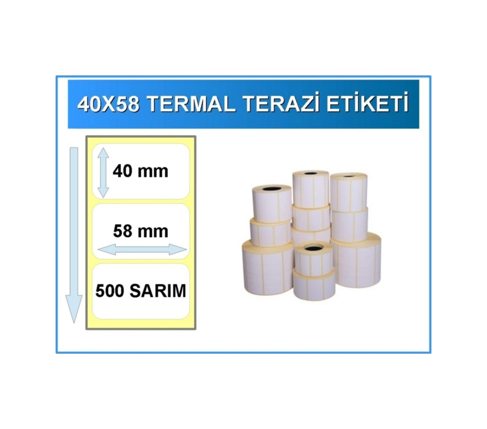 Ku Sursuz Ürün 40x58 Termal Terazi Etiketi 1 Rulo 500 Sarım Diğer