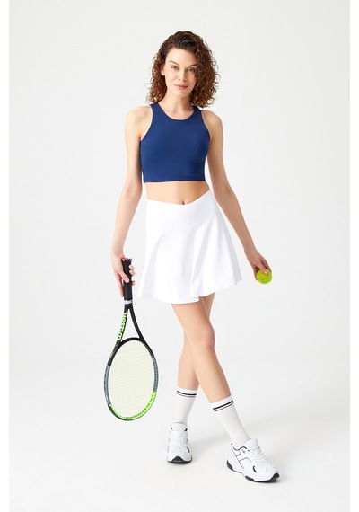 Los Ojos Beyaz 2 Katmanlı Pileli Tenis Eteği - Spor Etek Tennis Skirt2 Beyaz