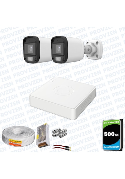 Provzen Unv Full Hd 2 Kamera Renkli Gece Görüş Mikrofonlu Olay Anında Bildirim