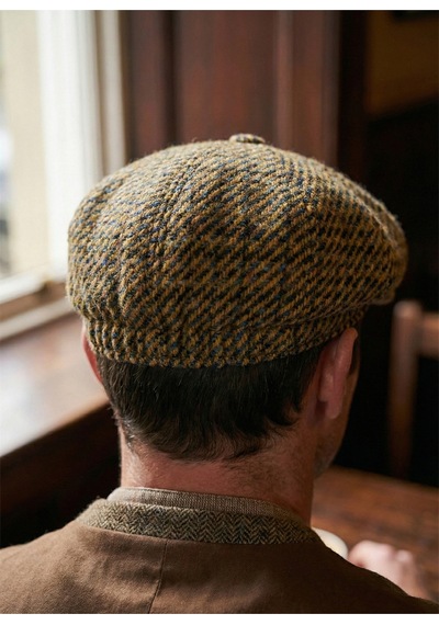 Emybox Erkek Kaşe 8 Köşe Kasket Şapka Klasik Retro- Peaky Blinders Tarzı Lastikli Standart Beden N