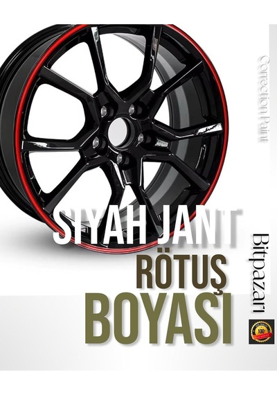 Parlak Siyah Jant Rötuş Boyası 25 Ml Fırçalı Şişe / Alüminyum Jant Çizik Giderici Tamir Boyası