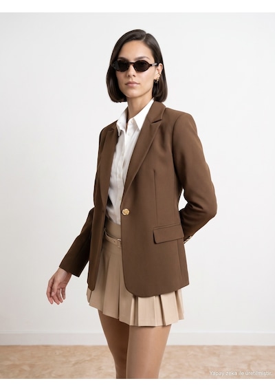 Dilvin 60816 Vücuda Oturan Blazer-kahve