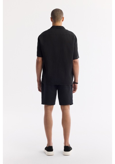 Avva Erkek Siyah Apaj Yaka %100 Keten Kısa Kollu Oversize Fit Gömlek A51y2209 Avva Erkek Siyah Apaj Yaka %100 Keten Kısa Kollu Oversize Fit Gömlek A51y2209