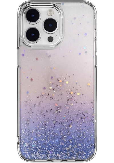 Apple  Uyumlu  iPhone 14 Pro Max Kılıf Parlayan Simli Şeffaf Lisanslı Switcheasy Starfield Kapak Çok Renkli