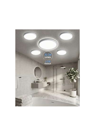 35 Cm Modern Tavana Sıfır Panel Led Avize 24watt 6500k Buz Beyazı Işık Uzun Ömürlü,ince Tasarım 24w Led Armatür / Buz Beyazı 6500k Tasarruflu Tavan Paneli Tavan Armatürü Beyaz