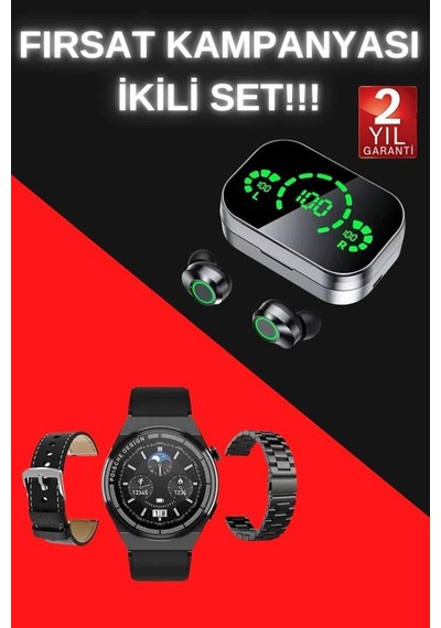 Tws Bluetooth Kulaklık Ve Akıllı Saat Uyku Takibi Nabız Ölçer Uzun Pil Ömrü - 1200