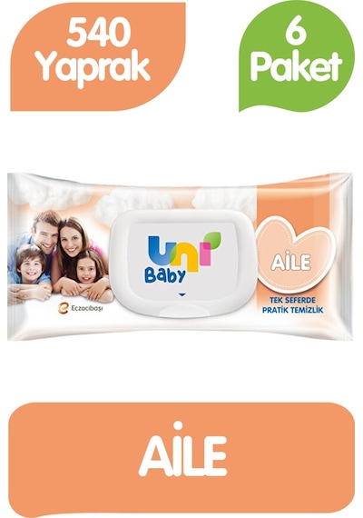 Uni Baby Aile Islak Havlu Mendil 90x6 540 Yaprak
