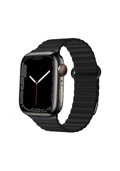 Apple Uyumlu  Watch 7 8 45 MM Kordon Mıknatıslı Magnetik Deri Kordon