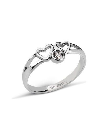 Kuyumcudukkani Kalp Figürlü Yüzük-10200-w-w 20 Beyaz