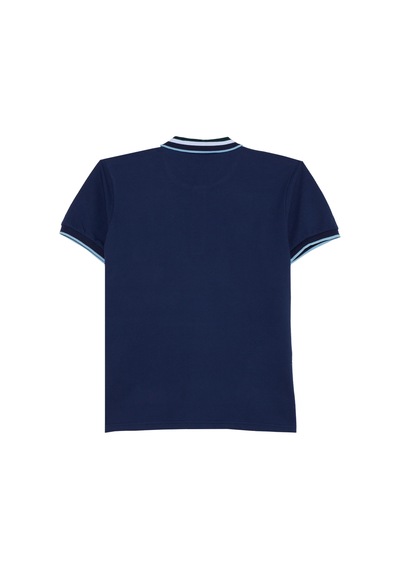 Erkek Slim Fit Dar Kesim %100 Pamuk Lacivert Polo Yaka Tişört-50176 Lacivert