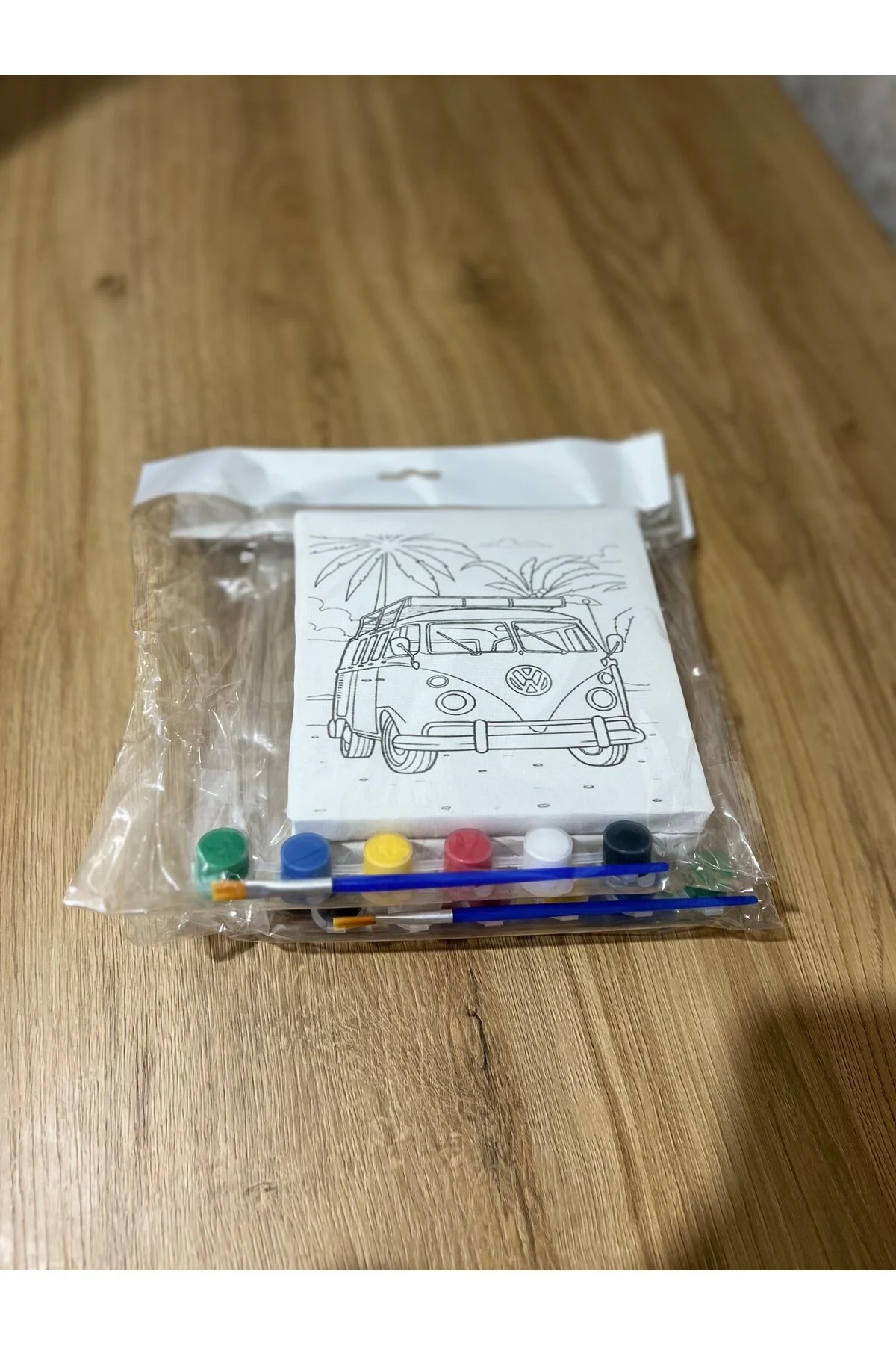 15x15 Cm Çocuk Tuval Seti 6 Lı Boya Ve Fırça Dahil