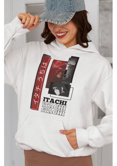 Sevbano Itachi Uchiha Naruto Baskılı Unisex Oversize Anime Karakter Hoodi beyaz Sevbano Itachi Uchiha Naruto Baskılı Unisex Oversize Anime Karakter Hoodi beyaz