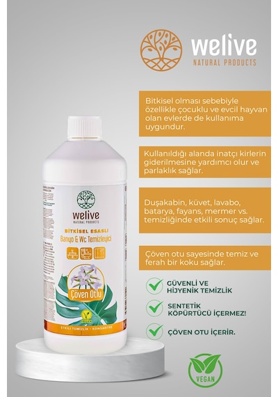 Bitkisel Esaslı Banyo & Wc Temizleyicisi 1000 Ml