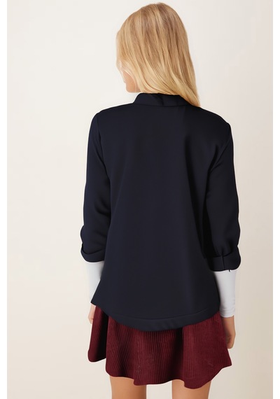 Armonika Kadın Koyu Lacivert Duble Kol Ceket Arm-26k001054