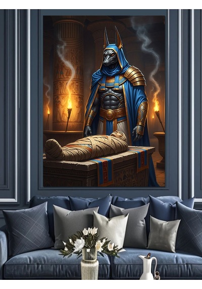Ahşap Tablo Mısır Tanrısı Anubis Tablosu Şehir Tabloları
