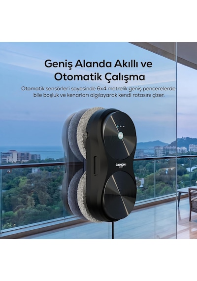 Tr Elo Lite Akıllı Cam Temizleme Robotu Çift Su Püskürtmeli 2800 Pa Vakumlu Uygulama Ve Kumanda Kontrollü X868 Genel