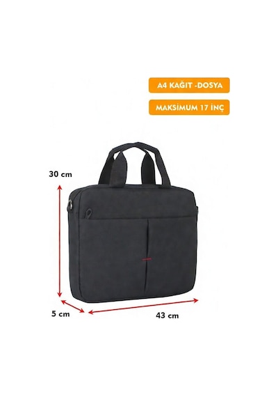 Laptop ve Notebook Çantası 17.3" Uyumlu Korumalı Bölmeli Evrak Çantası