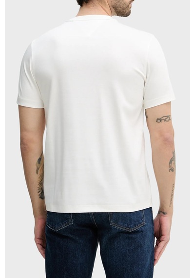 Tommy Hilfiger Erkek T Shirt Mw0mw41463 Ybl Beyaz Beyaz