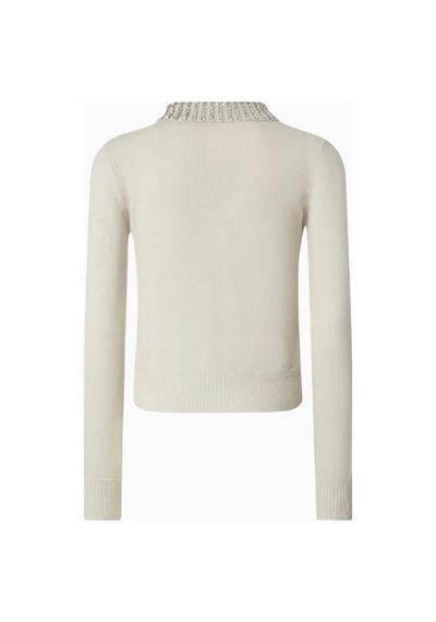 Pinko Ventotene Embellished Sweater Lüks,taş Detaylı Gümüş Renk Triko