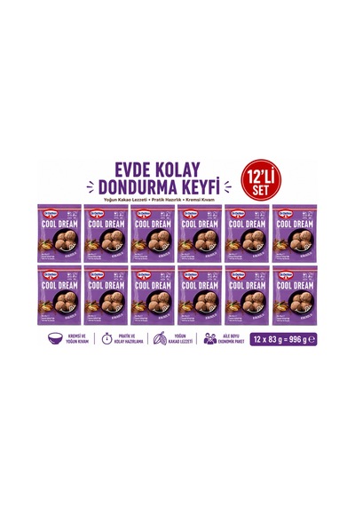 Cool Dream Kakaolu Dondurma Karışımı 12 Li Set 83 G X 12 Ekonomik Avantaj Paketi - 886335862