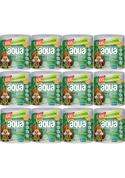 Aqua 3 Katlı Jumbo Paket Xxl Bambu Kağıt Havlu 12'li 600 M