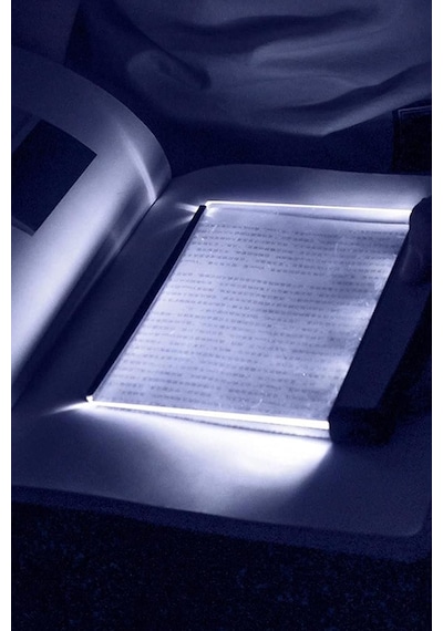 Kitap Aydınlatıcı Led Panel Okuma Çerçevesi Işıklı Kitap Ayracı Siyah