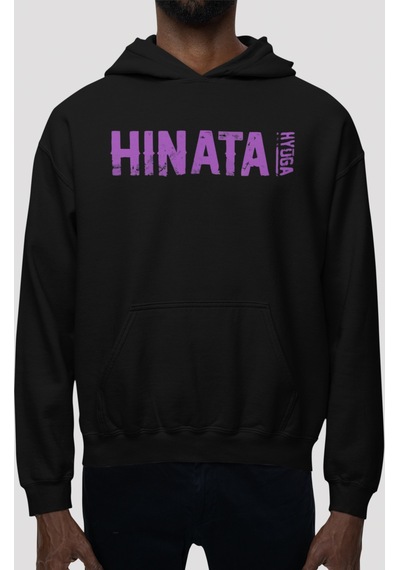 Sevbano Hinata Hyuga Naruto Anime Sırt Baskılı Unisex Oversize Penye Hood Siyah