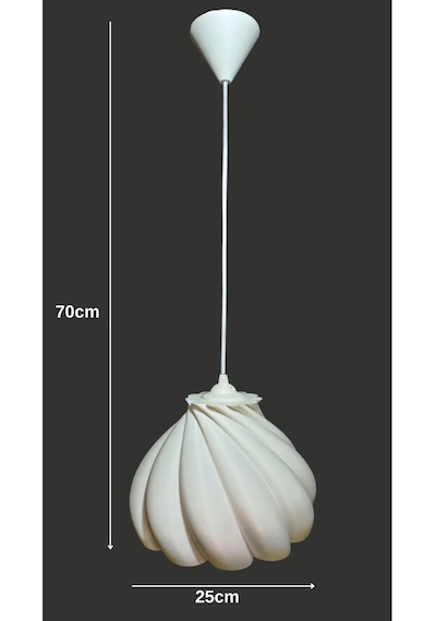 Pumpkin Tekli Avize Yatak Odası, Mutfak, Oturma Odası Beyaz Tasarım Tekli Sarkıt Avize Plastik -424 Diğer