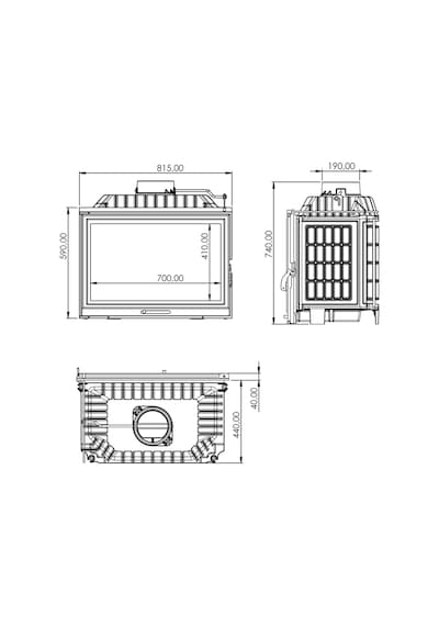 Echa-Tech Font 800 80Lik Döküm Şömine Haznesi