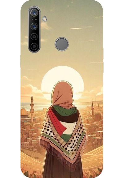Realme 5i/6i/c3/c3i Uyumlu Filistine Özgürlük Kız Baskılı Silikon Kılıf Renkli
