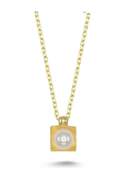 İnci Taşlı Kolye Gold