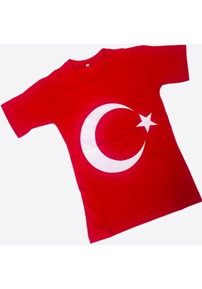 Kelebek Kostüm Unisex Kırmızı Ay Yıldızlı T-shirt Kırmızı,siyah