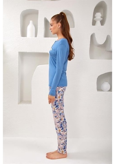 Relax Mode Kadın Patlı Pijama Takım - 10763 Renkli
