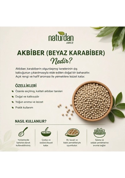 Akbiber Beyaz Karabiber - 2 Kg