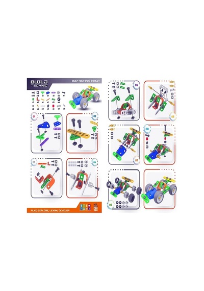 58 Parça Tak-sök Go-kart Arabası Block Yapı Seti