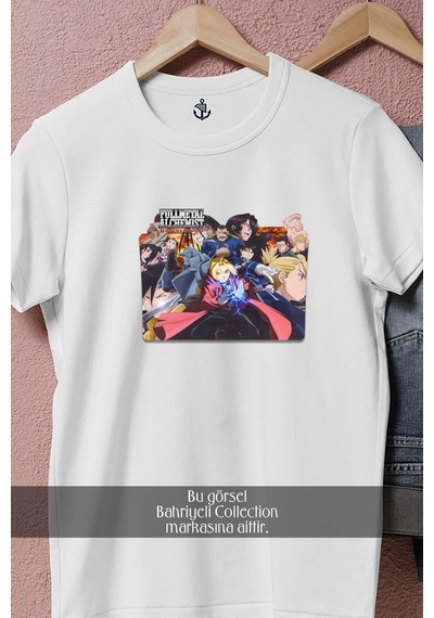 Bahriyeli Collection Oversize Fullmetal Alchemist Homunculus Tasarımlı Unisex T-shirt Beyaz