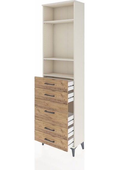 Arges Dolap 3 Raflı 5 Çekmeceli 60x30x221 Aytaşı-çam Aytaşı