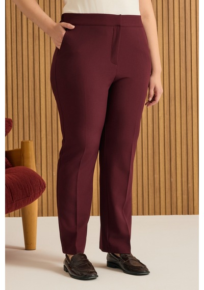 Aker Beli Lastikli Dokuma Pantolon Bordo Bordo