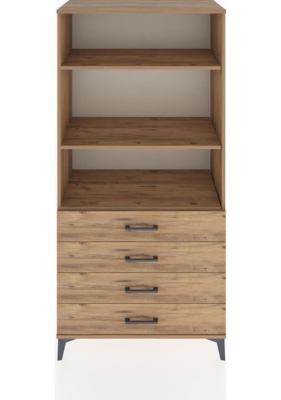 Hyperion Dolap 3 Raflı 4 Çekmeceli 88x44x182 Çam-çam Çam
