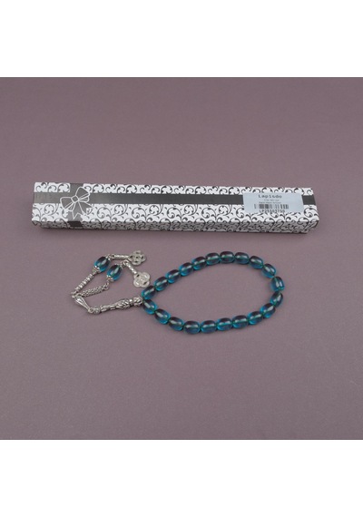 Ateş Kehribar Kapsül Kesim Maskot 9x12mm Tesbih- Yeşil
